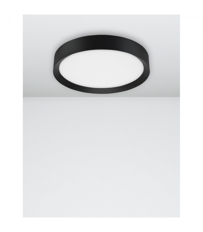Luton 55cm Integrated LED Semi Flush Light Sandy Black Aluminium Matt White LED 47W 3525Lm 3000K-4
