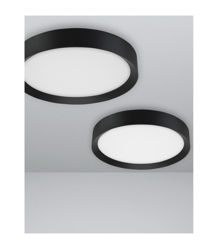 Luton 55cm Integrated LED Semi Flush Light Sandy Black Aluminium Matt White LED 47W 3525Lm 3000K-5