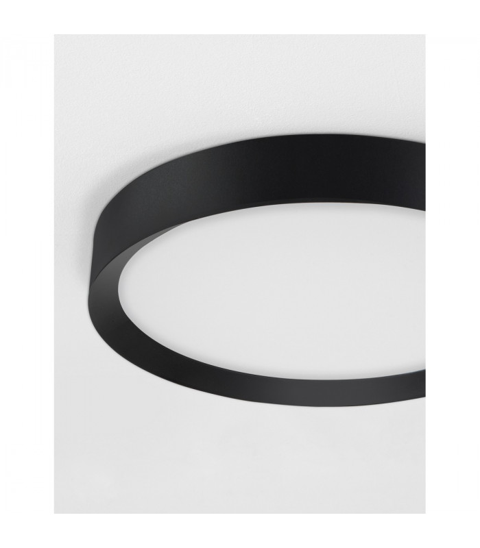 Luton 55cm Integrated LED Semi Flush Light Sandy Black Aluminium Matt White LED 47W 3525Lm 3000K-6