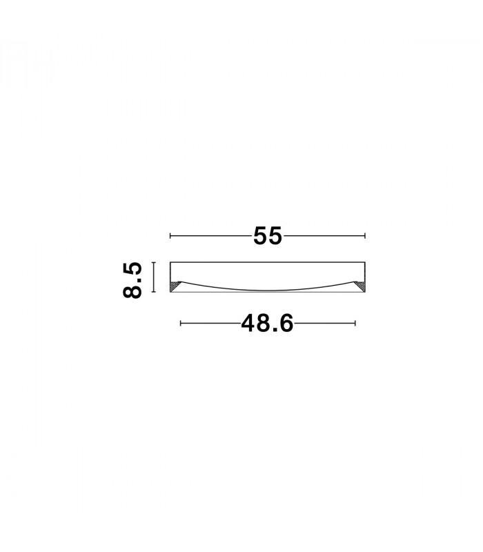 Luton 55cm Integrated LED Semi Flush Light Sandy White Aluminium Matt White LED 47W 3525Lm 3000K-6
