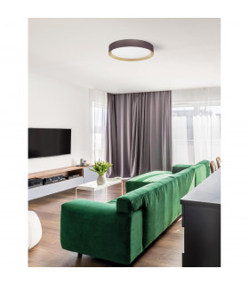 Luton 55cm Integrated LED Semi Flush Light Coffee Brown Aluminium Matt White LED 47W 3525Lm 3000K-2