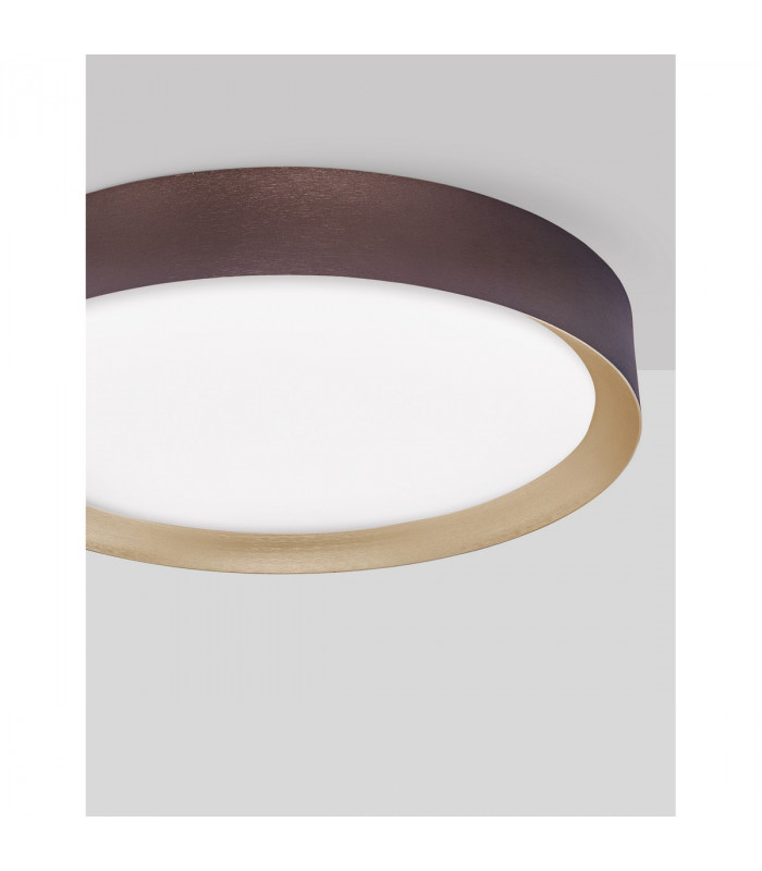 Luton 55cm Integrated LED Semi Flush Light Coffee Brown Aluminium Matt White LED 47W 3525Lm 3000K-5