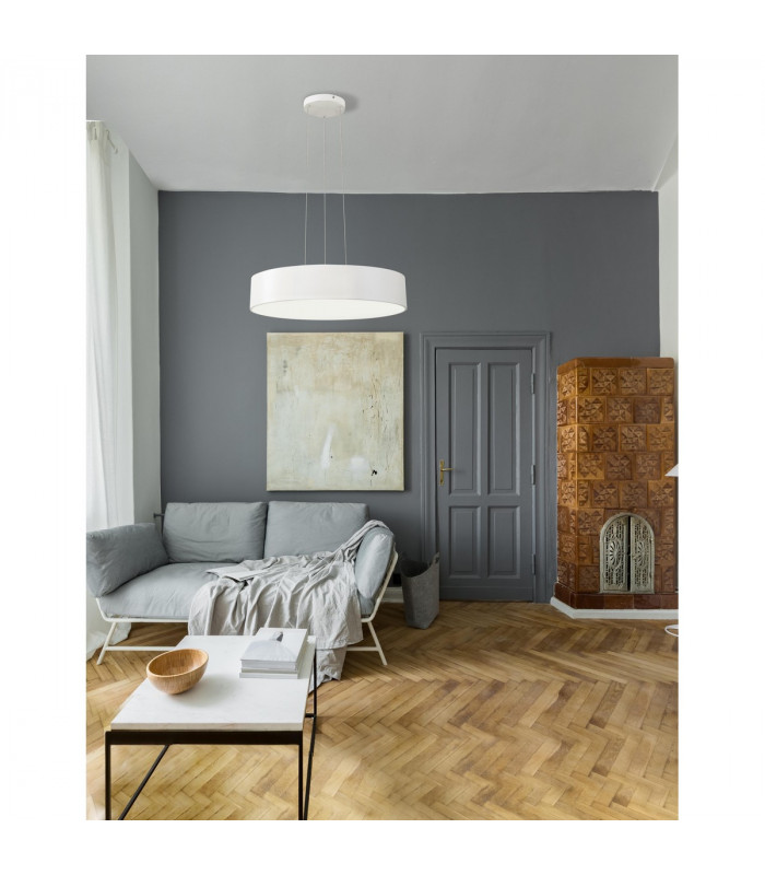 Roda 60cm Integrated LED Pendant Ceiling Light White Aluminium LED 46W 2760Lm 3000K-2
