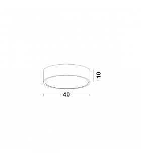 Roda 40cm Integrated LED Semi Flush Light White Aluminium LED 30W 1800Lm 3000K-2