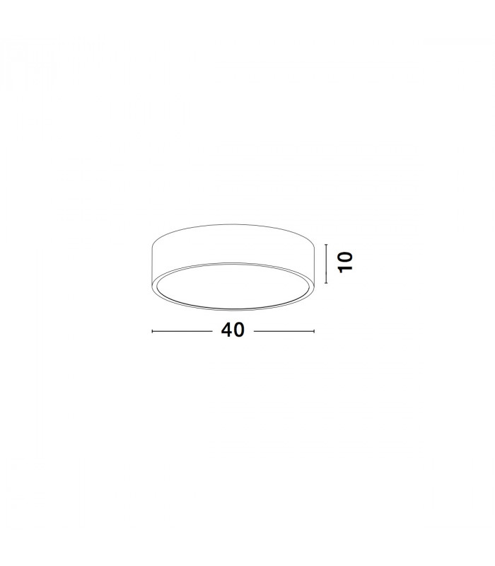 Roda 40cm Integrated LED Semi Flush Light Grey Aluminium LED 30W 1800Lm 3000K-2