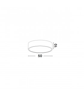 Roda 50cm Integrated LED Semi Flush Light White Aluminium LED 40W 2400Lm 3000K-2