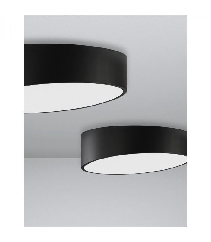 Maggio 40cm Integrated LED Semi Flush Light Sandy Black Aluminium Matt White LED 30W 2280Lm 3000K-5