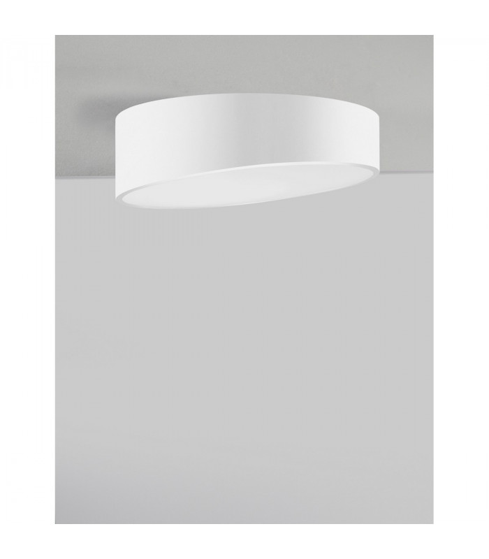 Maggio 40cm Integrated LED Semi Flush Light Sandy White Aluminium Matt White LED 30W 2280Lm 3000K-3