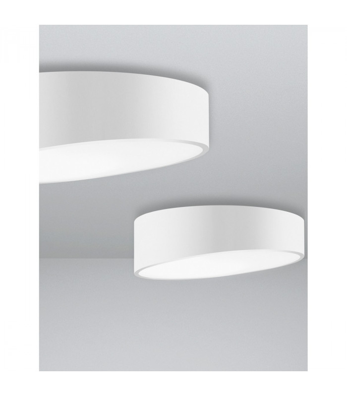 Maggio 40cm Integrated LED Semi Flush Light Sandy White Aluminium Matt White LED 30W 2280Lm 3000K-4