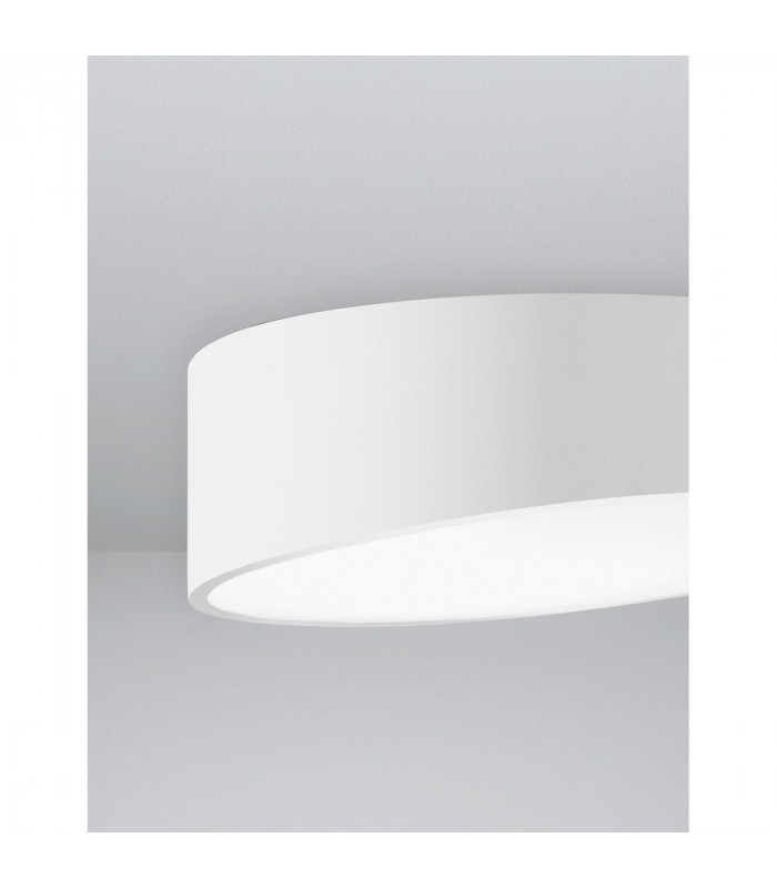 Maggio 40cm Integrated LED Semi Flush Light Sandy White Aluminium Matt White LED 30W 2280Lm 3000K-5