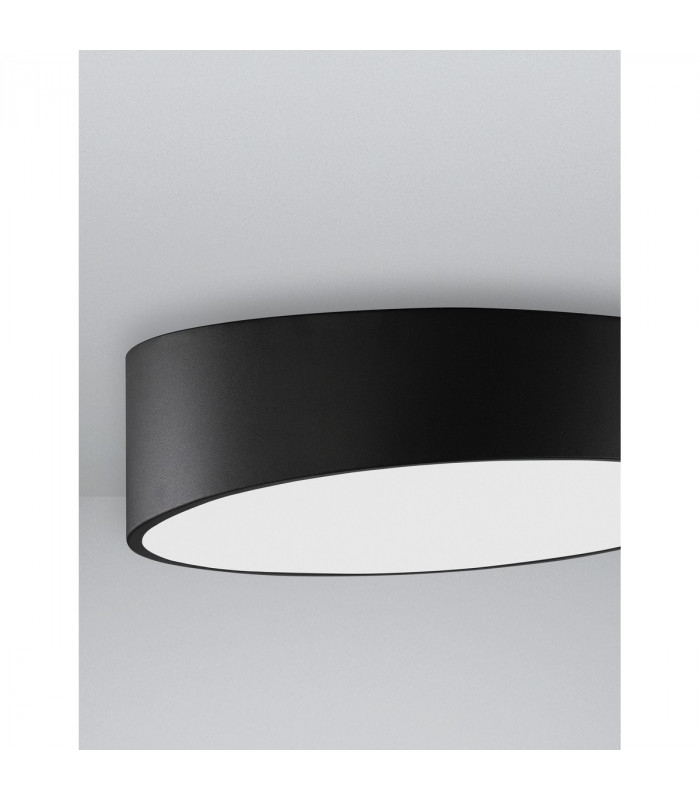 Maggio 50cm Integrated LED Semi Flush Light Sandy Black Aluminium Matt White LED 60W 4280Lm 3000K-5