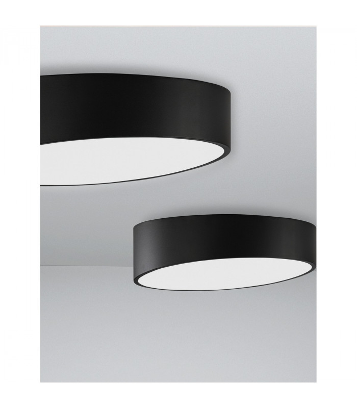 Maggio 50cm Integrated LED Semi Flush Light Sandy Black Aluminium Matt White LED 60W 4280Lm 3000K-6