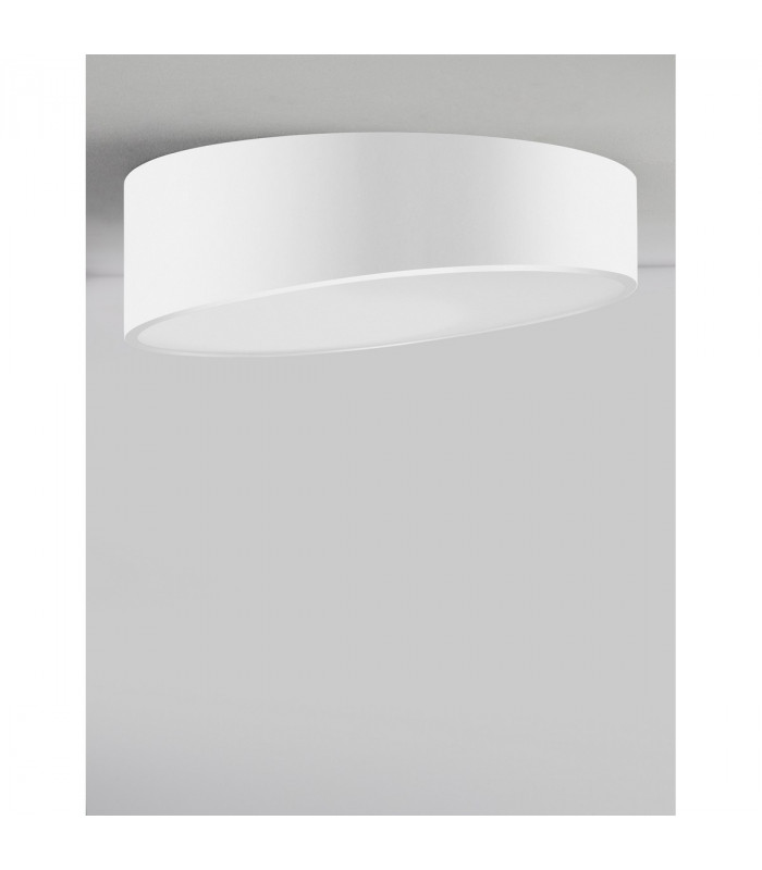 Maggio 50cm Integrated LED Semi Flush Light Sandy White Aluminium Matt White LED 60W 4280Lm 3000K-3