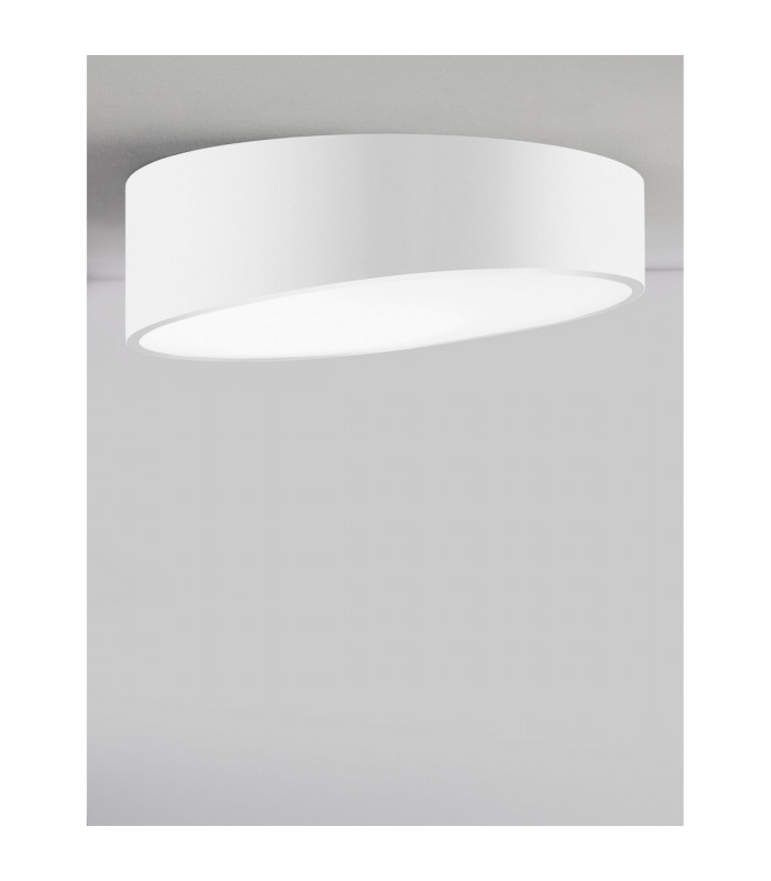 Maggio 50cm Integrated LED Semi Flush Light Sandy White Aluminium Matt White LED 60W 4280Lm 3000K-4