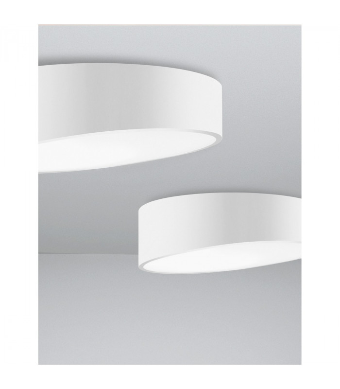 Maggio 50cm Integrated LED Semi Flush Light Sandy White Aluminium Matt White LED 60W 4280Lm 3000K-5