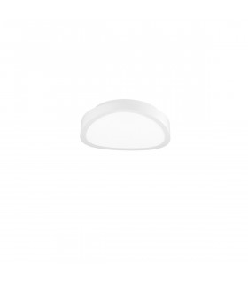 Onda 40cm Integrated LED Semi Flush Light White Iron Glass LED 27W 990Lm 3000K-1