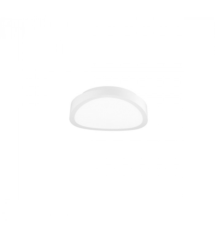 Onda 40cm Integrated LED Semi Flush Light White Iron Glass LED 27W 990Lm 3000K-1