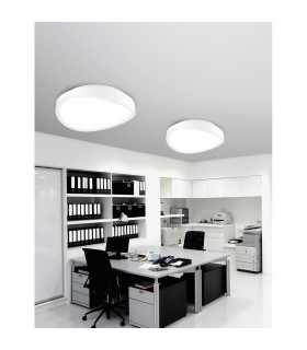 Onda 40cm Integrated LED Semi Flush Light White Iron Glass LED 27W 990Lm 3000K-2