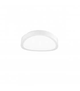 Onda 50cm Integrated LED Semi Flush Light White Iron Glass LED 45W 1600Lm 3000K-1