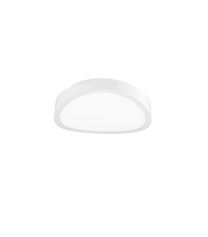 Onda 50cm Integrated LED Semi Flush Light White Iron Glass LED 45W 1600Lm 3000K-1