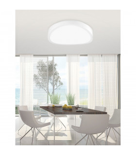 Onda 75cm Integrated LED Semi Flush Light White Iron Glass LED 95W 3400Lm 3000K-2