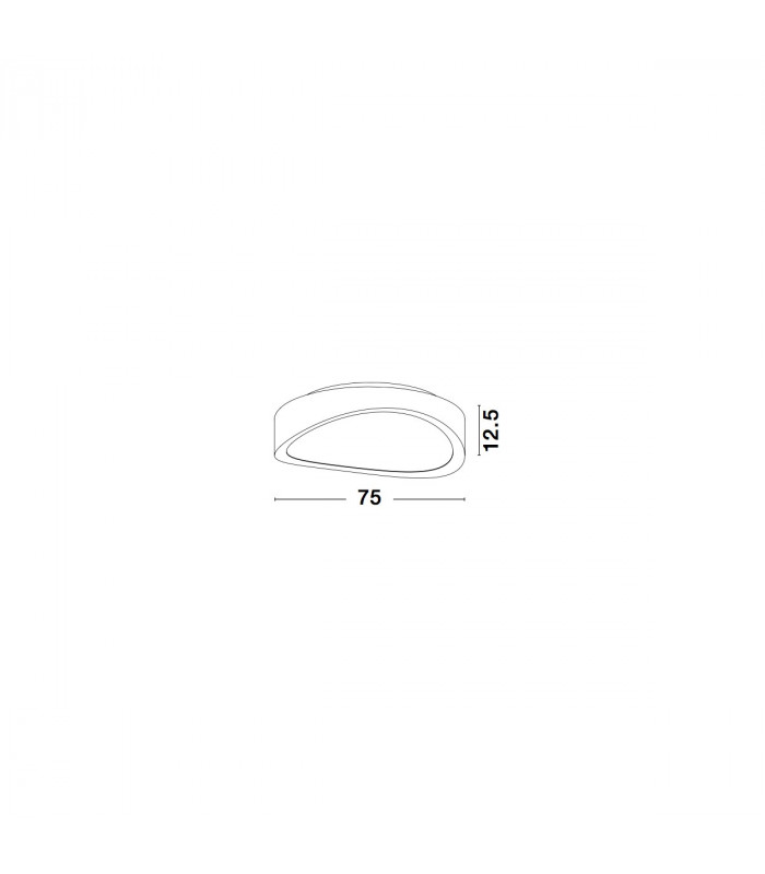 Onda 75cm Integrated LED Semi Flush Light White Iron Glass LED 95W 3400Lm 3000K-3