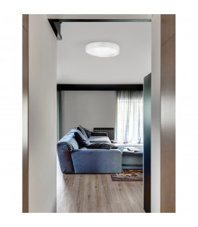 Fano 40cm Integrated LED Semi Flush Light White Aluminium LED 26W 1560Lm 3000K-2