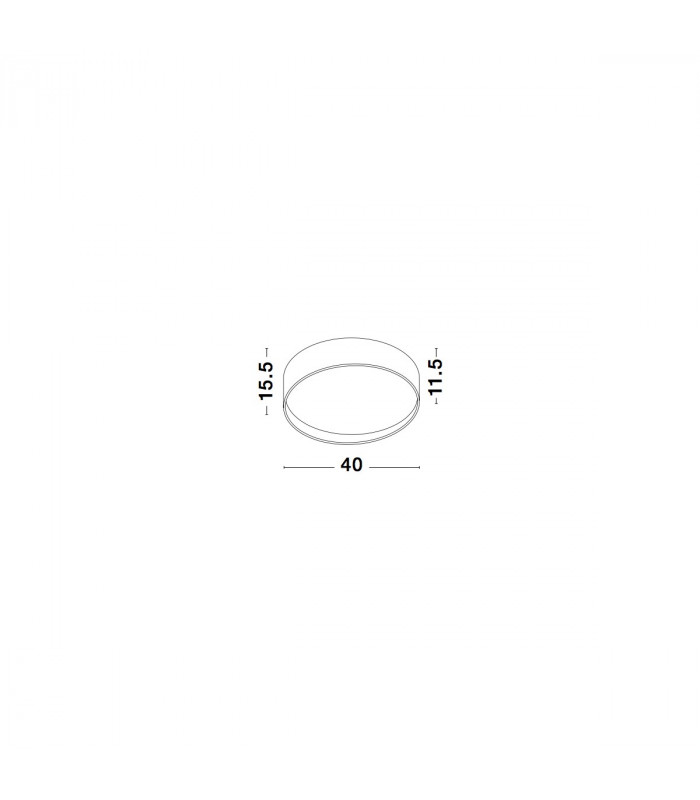 Fano 40cm Integrated LED Semi Flush Light White Aluminium LED 26W 1560Lm 3000K-3
