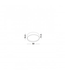 Fano 50cm Integrated LED Semi Flush Light White Aluminium LED 34W 2040Lm 3000K-2