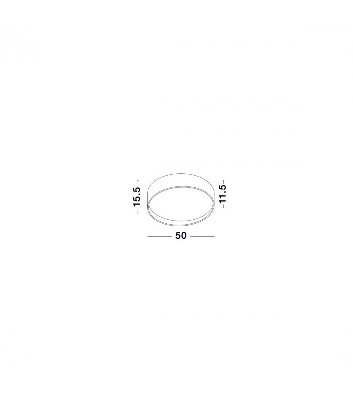 Fano 50cm Integrated LED Semi Flush Light White Aluminium LED 34W 2040Lm 3000K-2