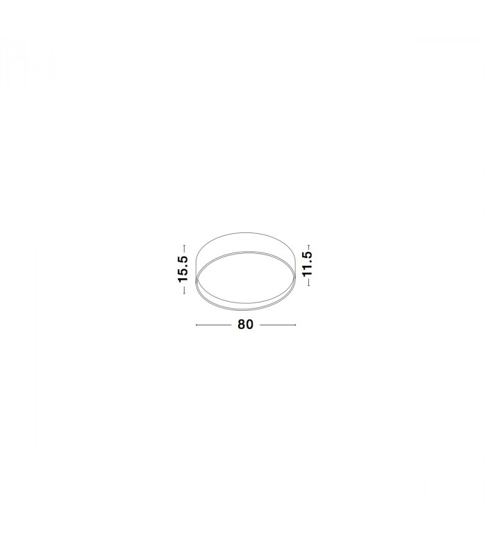 Fano 80cm Integrated LED Semi Flush Light White Aluminium LED 87W 5220Lm 3000K-3