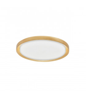Troy 46cm Integrated LED Semi Flush Light Metal Golden Leaf Outside White Inside LED 40W 2200Lm 3000K-1