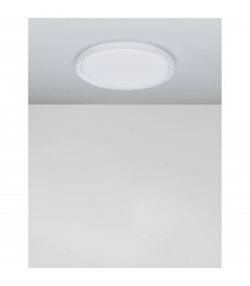 Troy 46cm Integrated LED Semi Flush Light Metal Matt White Outside Matt White Inside LED 40W 2200Lm 3000K-2
