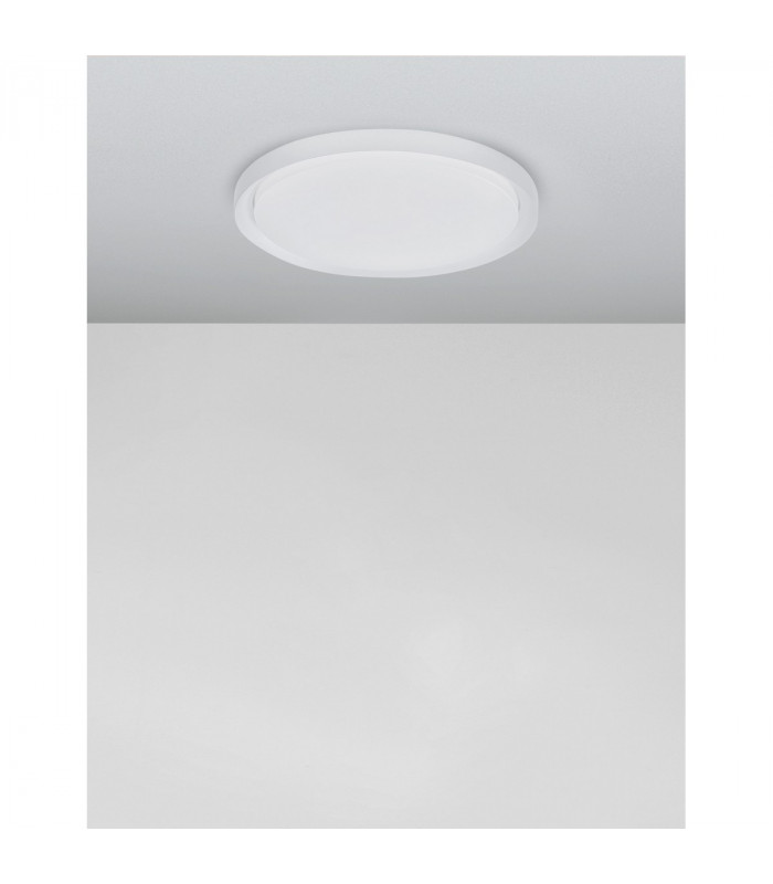 Troy 46cm Integrated LED Semi Flush Light Metal Matt White Outside Matt White Inside LED 40W 2200Lm 3000K-2