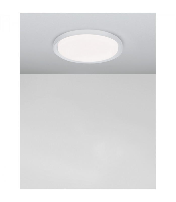 Troy 46cm Integrated LED Semi Flush Light Metal Matt White Outside Matt White Inside LED 40W 2200Lm 3000K-3