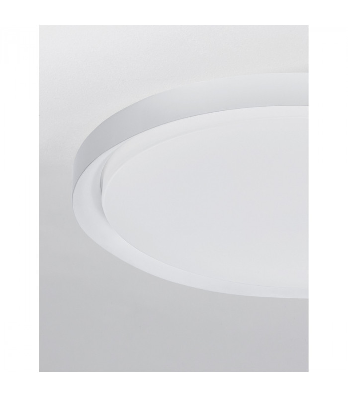 Troy 46cm Integrated LED Semi Flush Light Metal Matt White Outside Matt White Inside LED 40W 2200Lm 3000K-4