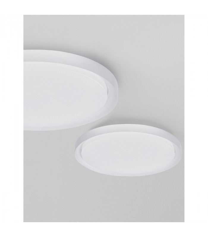 Troy 46cm Integrated LED Semi Flush Light Metal Matt White Outside Matt White Inside LED 40W 2200Lm 3000K-5