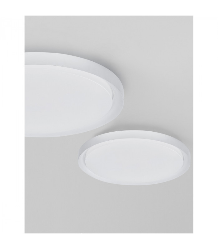 Troy 56cm Integrated LED Semi Flush Light Metal Matt White Outside Matt White Inside LED 50W 2750Lm 3000K-2