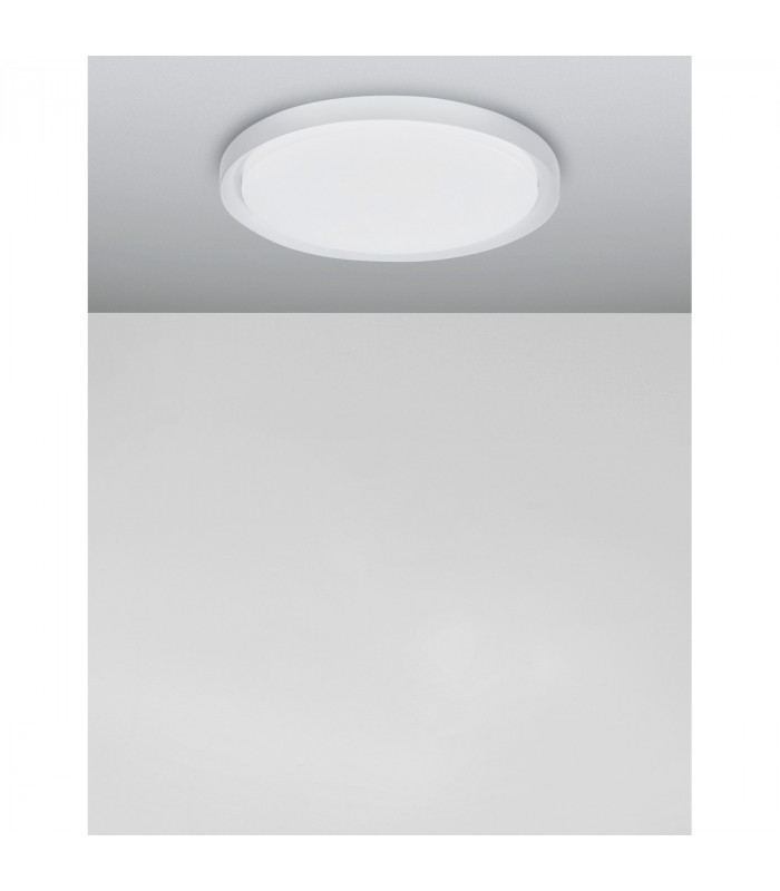 Troy 56cm Integrated LED Semi Flush Light Metal Matt White Outside Matt White Inside LED 50W 2750Lm 3000K-3