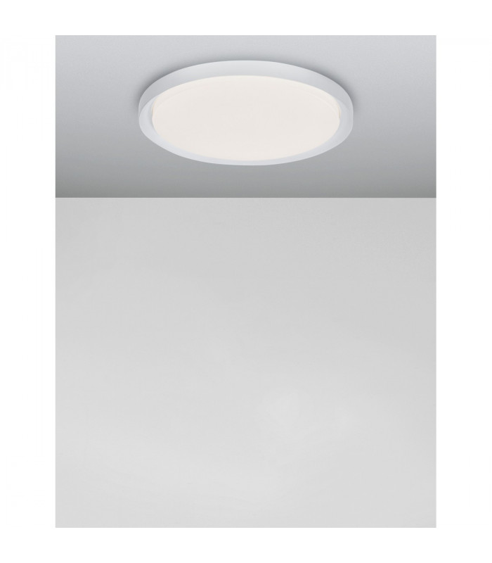 Troy 56cm Integrated LED Semi Flush Light Metal Matt White Outside Matt White Inside LED 50W 2750Lm 3000K-4