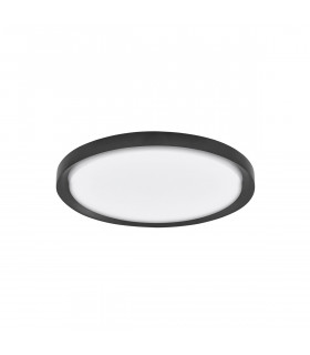 Troy 46cm Integrated LED Semi Flush Light Metal Matt Black Outside Matt White Inside LED 40W 2200Lm 3000K-1