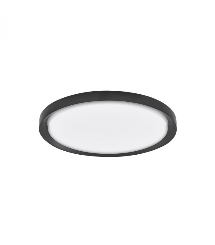 Troy 46cm Integrated LED Semi Flush Light Metal Matt Black Outside Matt White Inside LED 40W 2200Lm 3000K-1