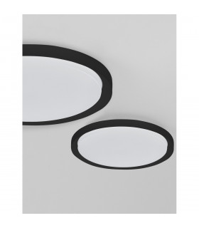 Troy 46cm Integrated LED Semi Flush Light Metal Matt Black Outside Matt White Inside LED 40W 2200Lm 3000K-2