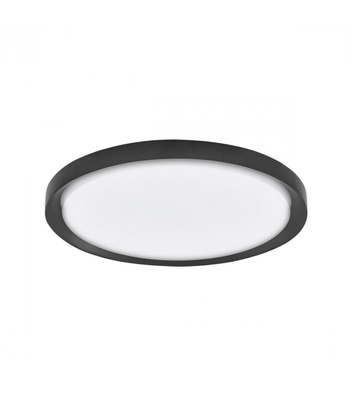 Troy 56cm Integrated LED Semi Flush Light Metal Matt Black Outside Matt White Inside LED 50W 2750Lm 3000K-1
