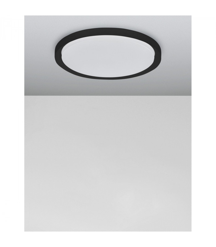 Troy 56cm Integrated LED Semi Flush Light Metal Matt Black Outside Matt White Inside LED 50W 2750Lm 3000K-3