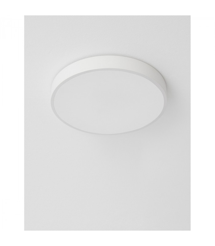 Hadon 40cm Integrated LED Semi Flush Light Sandy White Aluminium Matt White LED 24W 1380Lm 3000K-4