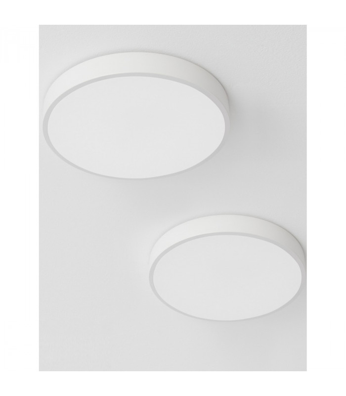 Hadon 40cm Integrated LED Semi Flush Light Sandy White Aluminium Matt White LED 24W 1380Lm 3000K-5