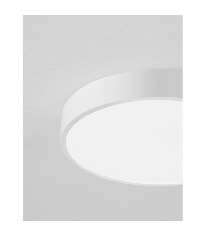 Hadon 40cm Integrated LED Semi Flush Light Sandy White Aluminium Matt White LED 24W 1380Lm 3000K-6