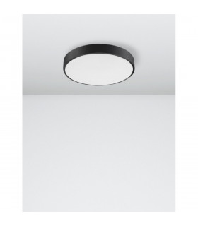 Hadon 40cm Integrated LED Semi Flush Light Sandy Black Aluminium Matt White LED 24W 1380Lm 3000K-1