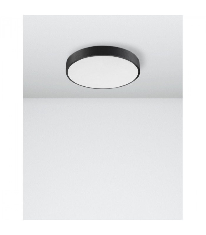 Hadon 40cm Integrated LED Semi Flush Light Sandy Black Aluminium Matt White LED 24W 1380Lm 3000K-1